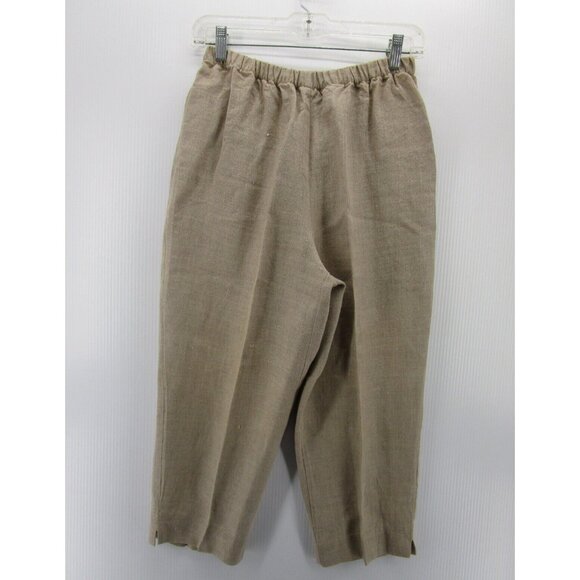 VINTAGE J Jill Pants Small Linen Cropped Wide Leg Peasant Lagenlook - Picture 1 of 9